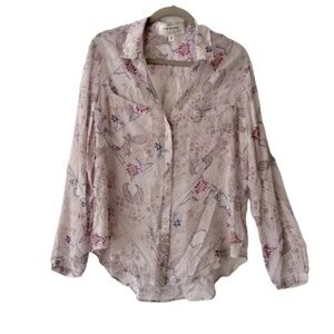 Anthropologie Cloth & Stone | New Blush Pink Paisley Floral Shirt, Medium